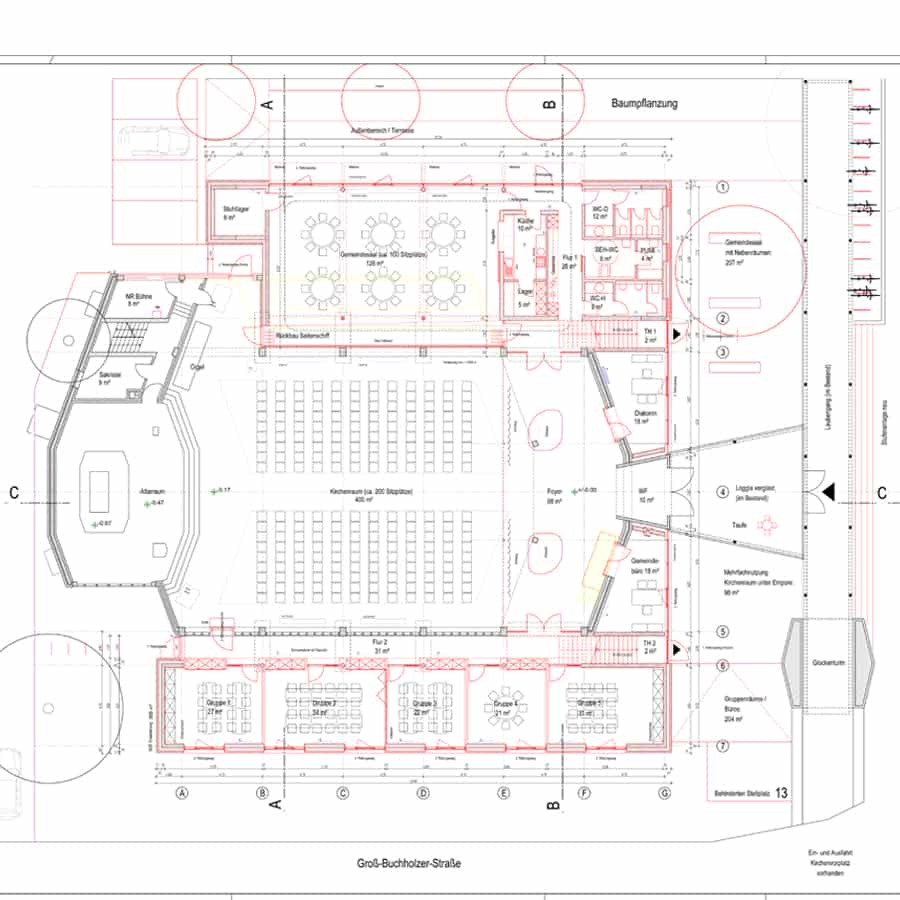 RTW Architekten Gemeindehaus GB Grundriss