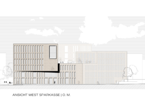 RTW Architekten Sparkasse Marburg Ansicht West 032022 295x200