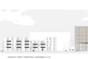 RTW Architekten Sparkasse Marburg Wohnen Ansicht West 032022 295x200